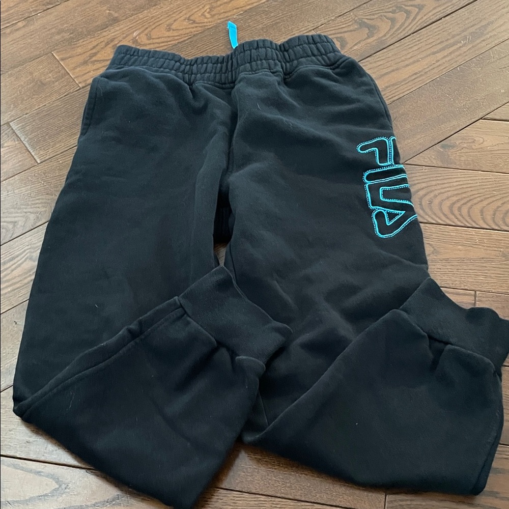 🔥 3/$25 - Fila Kids Black Joggers with Blue Logo